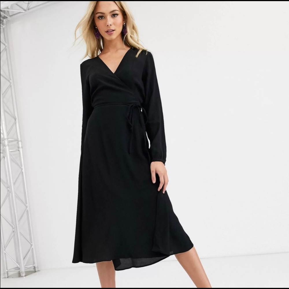 ASOS black midi dress